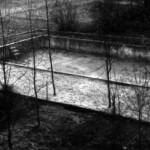 Old swimming pool behind the palace in Nakło.