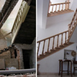 Grand staircase, before and after restoration