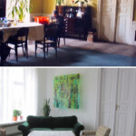 Main room on 2nd floor, original and renovated