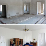 2nd floor main room, original and renovated