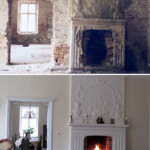 Fireplace in main salon, original and renovated